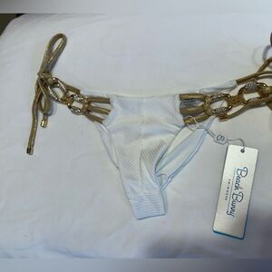 Beach Bunny Madagascar Glam White and Gold Bikini Bottom